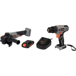Hardware, SET 20V :ANGLE GRINDER 125MM+DRILL 26NM, STHOR