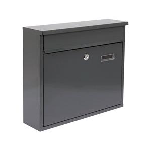 Post Boxes, Wall Mounted Steel Post Box   Grey , 