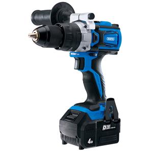 Drills and Cordless Drivers, Draper 79894 D20 20V Brushless Combi Drill with 4Ah Battery and Fast Charger   , Draper