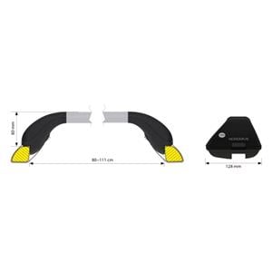 Complete set of steel roof bars, supplied with locks and keys