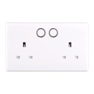 Connected Home, BG Electrical Smart Power Socket   Double Switched 13A   White Moulded   Slim Profile, BG Electrical