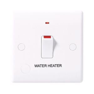 Connected Home, BG Electrical 20A Double Pole Switch - Marked Water Heater - Indicator and Flex Outlet, BG Electrical