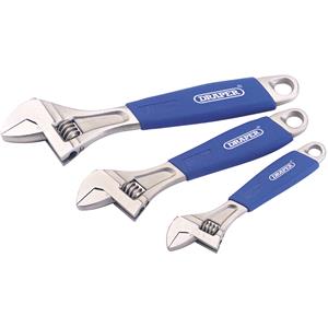 Spanners and Adjustable Wrenches, Draper 88598 Soft Grip Crescent Type Adjustable Wrench Set (3 Piece), Draper