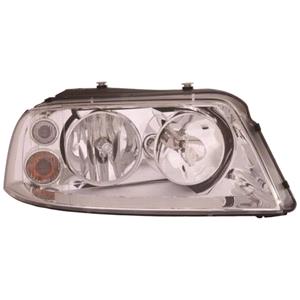 Lights, Right Headlamp (Halogen, Takes H7 / H1 Bulbs, Original Equipment) for Seat ALHAMBRA 2001 2010, 