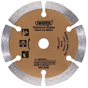 Diamond Discs, Draper 90491 Segmented Diamond Blade (85mm), Draper