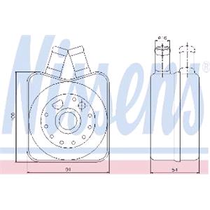 Engine Oil Coolers, Nissens Engine Oil Cooler   90607, Nissens