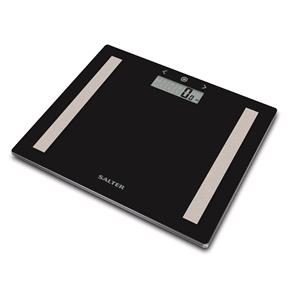 Small Appliances, Salter Compact Glass Analyser Bathroom Scales - Black, Salter