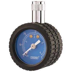 Tyre Pressure Gauges, Draper 91364 Tyre Pressure Gauge TPG5, 0   60psi, 0   4 bar, Draper