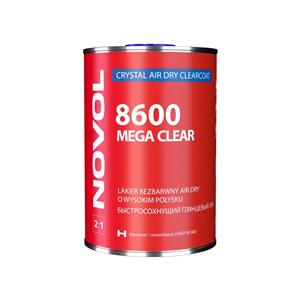 Body Repair and Preparation, Novol N Range Mega Clear 8600, 2:1 Crystal Air Drying HS Clearcoat, 1 Litre; Requires 500ml Hardener 90 860, Novol