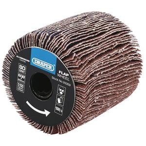 Abrasive Wheel Flaps, Draper 93359 Aluminium Oxide Flap Wheel, 60 x 60mm, 80 Grit, Draper