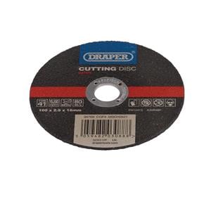 Cutting Wheels, Draper 94769 Metal Cutting Disc, 100 x 2.5 x 16mm, Draper