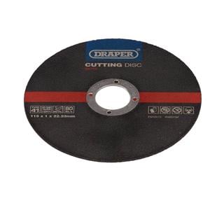 Cutting Wheels, Draper 94772 Metal Cutting Discs, 115 x 1 x 22.23mm (Pack of 100), Draper