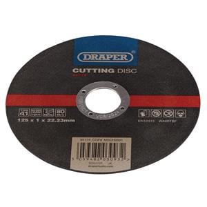 Cutting Wheels, Draper 94774 Metal Cutting Disc, 125 x 1 x 22.23mm, Draper