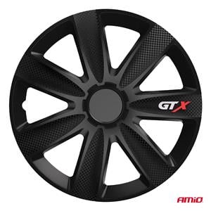 Hub Caps, GTX 17 Inch Wheel Trims Set   CARBON BLACK, Versaco