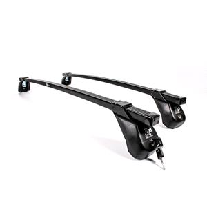 Roof Racks and Bars, La Prealpina LP64 black steel square Roof Bars for Subaru Forester 2002 2008 With Solid Roof Rails, La Prealpina