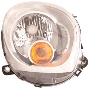 Lights, Right Headlamp (With Amber Indicator, Halogen, Takes H4 Bulb, With Loadlevel Adjustment, Supplied With Motor) for Mini Countryman 2010 on, 