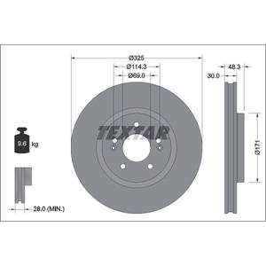 Brake Discs, Textar Brake Discs (pair) 92337103, Textar