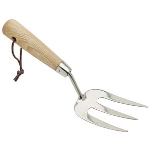 Tools, Stainless Steel Hand Weeding Fork with Ash Handle, Draper