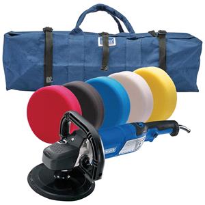 Machine Polishers and Pads, Draper 99374 Dual Function Polisher Kit, 180mm, Draper