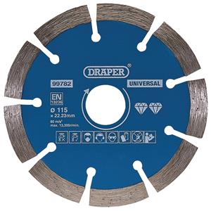 Diamond Discs, Draper 99782 Segmented Diamond Blade (115mm), Draper
