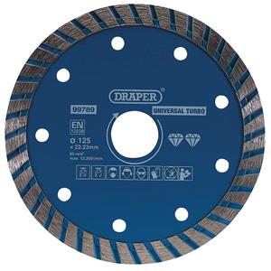 Diamond Discs, Draper 99789 Turbo Diamond Blade (125mm), Draper