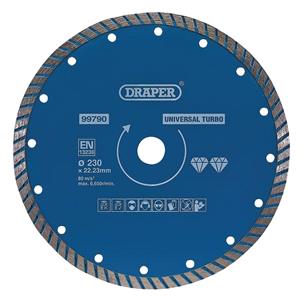 Diamond Discs, Draper 99790 Turbo Diamond Blade (230mm), Draper