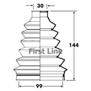 Bellow, Driveshaft, Firstline Front Outer Drive Shaft Bellow Kit   FCB6084, Firstline