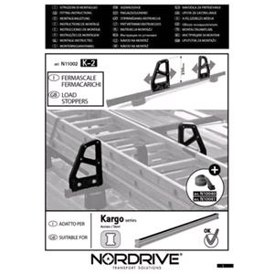 Pair Of Load Stops For NorDrive Black Steel Roof Bars - 23 cm