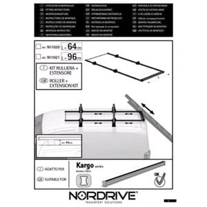 Van Roof Bar Accessories, Kargo Roller With Extention Kit For All Nordrive Roof Bars   (64 cm), NORDRIVE