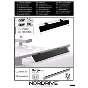 Van Roof Bar Accessories, Wind Deflector Kit For Black Steel NorDrive Roof Bars   110cm, NORDRIVE