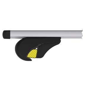 Complete set of silver aluminium roof bars for cars with raised rails, supplied with locks and keys.