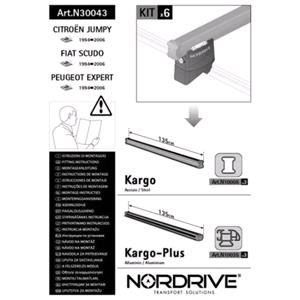 Complete Nordrive Steel 3-Bar System for commercial vans, Supplied with locks and keys