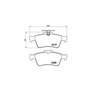 Brake Pads, Brembo Rear Brake Pads (Full set for Rear Axle)   P59042, Brembo