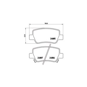 Brake Pads, Brembo Rear Brake Pads (Full set for Rear Axle)   P83112, Brembo