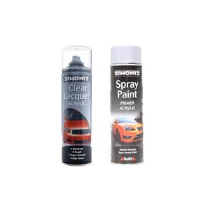 Basic Car Paints, Simoniz Grey Primer and Clear Lacquer Kit, Simoniz
