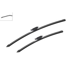 Wiper Blades, Bosch A200S AetoTwin Flat Wiper Blades Set (600/475mm) for Citroen C4 CACTUS Van 2014 to 2020, Bosch