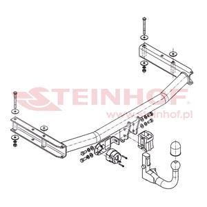 Tow Bars And Hitches, Steinhof Automatic Detachable Towbar (vertical system) for Audi A4, 2004 2008, Steinhof