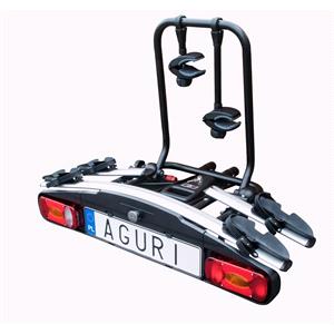 Bike Racks, Aguri Active 2 silver tow bar mounted bike rack (wheel support)   2 (3) bikes, Aguri