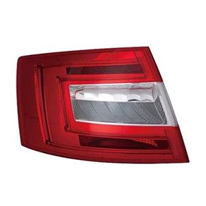 Lights, Left Rear Lamp (LED / Halogen, Supplied Without Bulbholder) for Skoda OCTAVIA 2012 to 2016, 