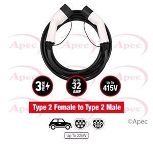 Charging Cable, Electric Vehicle, EV Charging Cable (Type2 Type2, 3 phase, 32A, 5m cable) , APEC
