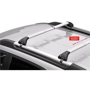 Complete set of aluminium roof bars, supplied with locks and keys