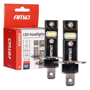 Bulbs   by Bulb Type, AMIO Hybrid Series 12V 60W H3 6000K Canbus LED Bulbs   Twin Pack, AMIO