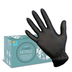 Gloves, T Grip Black Nitrile Diamond Texture   Large, ASAP Innovations