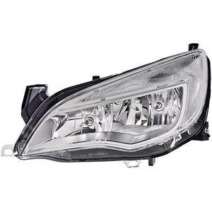 Lights, Left Headlamp (Halogen, Takes H7 / H7 Bulbs, With Standard Bulb Daytime Running Light, Chrome Bezel, Supplied With Motor) for Opel ASTRA J Saloon 2012 2015, 