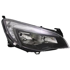 Lights, Right Headlamp (Halogen, Takes H7 / H7 Bulbs, With LED Daytime Running Light, Black Bezel, Supplied With Motor) for Opel ASTRA J Saloon 2012 2015, 
