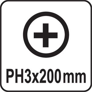 Screwdriver Sets, GO THROUGH PHILLIPS SCREWDRIVER PH3x200, YATO