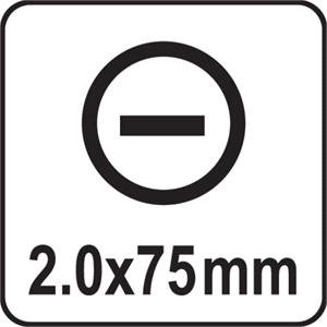 Screwdriver Sets, SLOTTED SCREWDRIVER 2x75MM, YATO