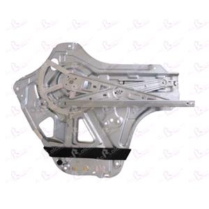 Window Regulators, Front Left Electric Window Regulator Mechanism (without motor, panel with mechanism) for Kia SEDONA MK II (UVP_), 2005 2014, 4 Door Models, WITHOUT One Touch/Antipinch, holds a standard 2 pin/wire motor, AC Rolcar