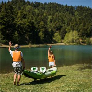 Aqua Marina Betta-412 13'6" Recreational 2-Person Kayak with Inflatable Deck - Kayak Paddle Set Included