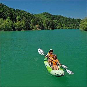 Aqua Marina Betta-412 13'6" Recreational 2-Person Kayak with Inflatable Deck - Kayak Paddle Set Included